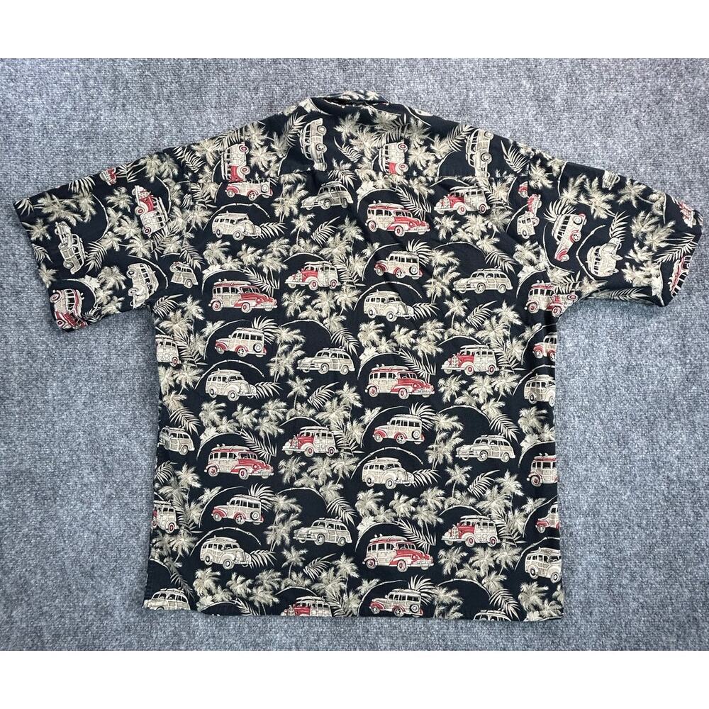 Vintage 90s Campia Aloha Shirt Men's L Made Korea Woody Wagon Hawaiian Cotton - Picture 2 of 6